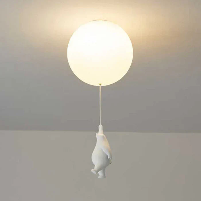 Pendelleuchte Bär & Ballon für Kinderzimmer; energiesparende LED-Technik, stimmungsvolle Deko.