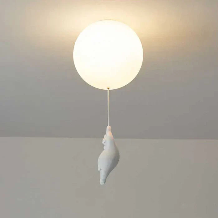 Deckenleuchte für Kinderzimmer, Bär & Ballon Motiv, LED warmweiß, sorgt für angenehme Beleuchtung.