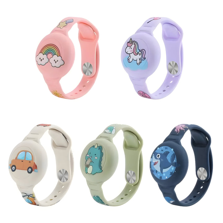 Detailansicht des Kinder GPS Tracker Armbands. Zuverlässige Standortverfolgung für mehr Sicherheit der Kinder.