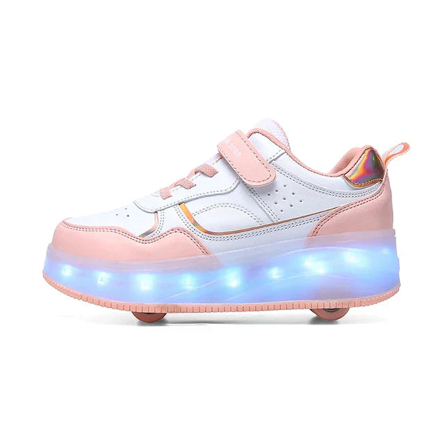 Kinder LED Rollschuh, verstellbar, mit orthopädischer Unterstützung für Komfort und Spaß.