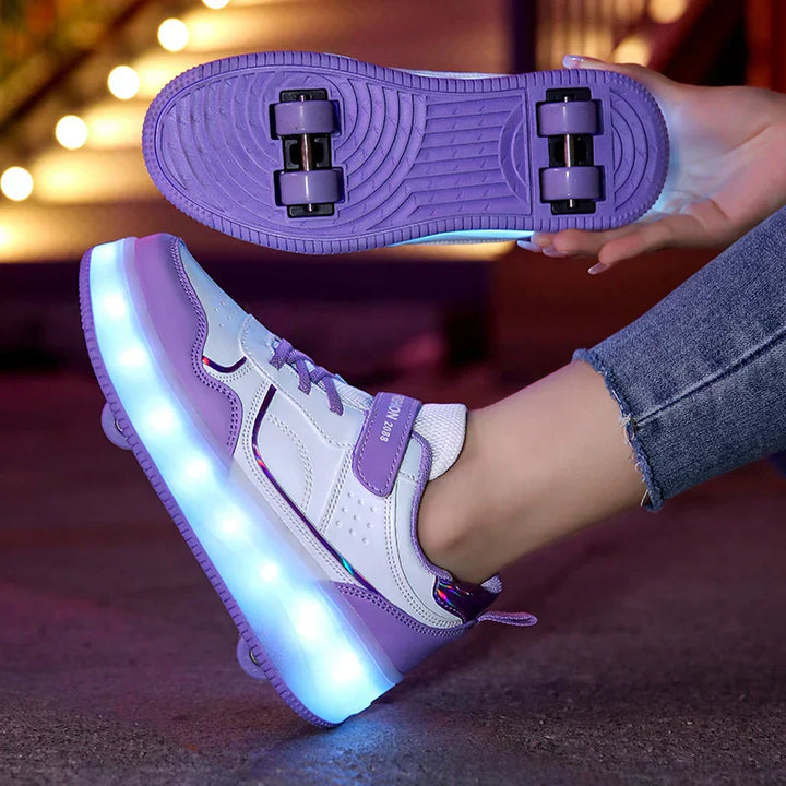 Bequeme orthopädische Kinder Rollschuhe mit LED-Lichtern für ultimativen Fahrspaß das ganze Jahr.