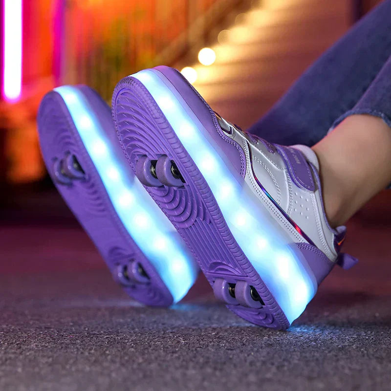 Trendige LED Rollschuhe für Kinder, verstellbar, orthopädisch, als Freizeitschuh oder Sportgerät.