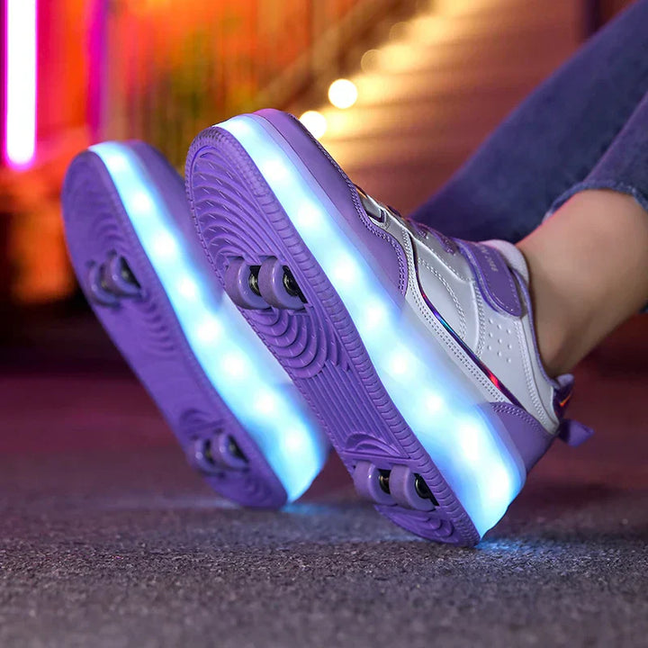 Trendige LED Rollschuhe für Kinder, verstellbar, orthopädisch, als Freizeitschuh oder Sportgerät.