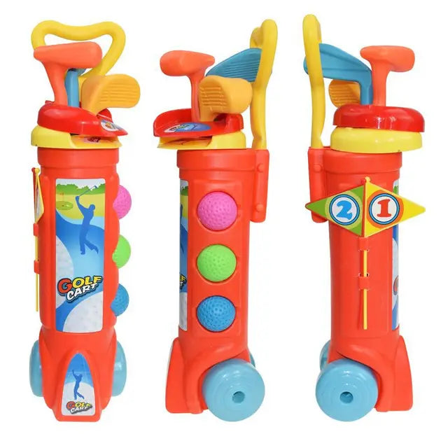 Lustiges Golf Set für Kinder, fördert Koordination beim Spielen im Garten. Sport Spielzeug Rot/Blau.