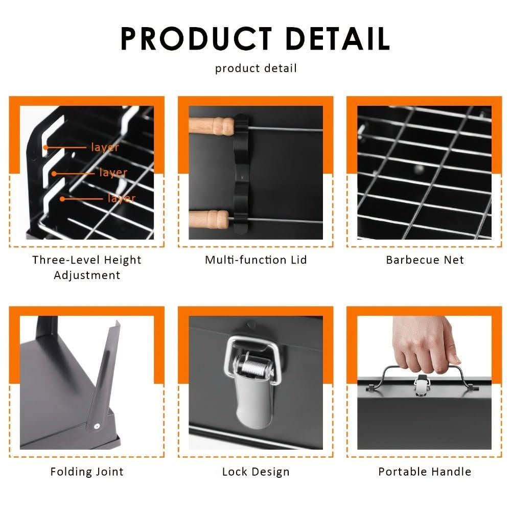 Moderner Klappgrill, leicht & stabil, ideal für spontane BBQ-Events und Reisen.