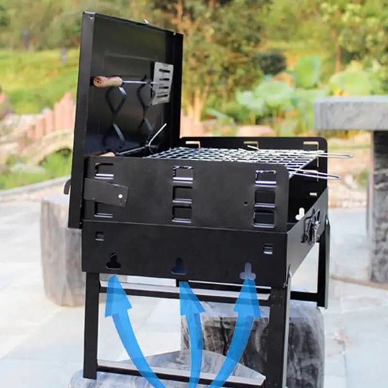 Vielseitiger Outdoor-Klappgrill für Camping, Gartenpartys & Reisen. Hochwertiger Stahl.