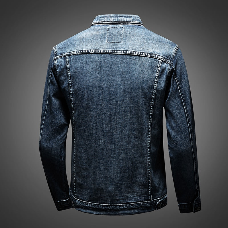 Herren Übergangsjacke 'Archer' in Blau, perfekt für Casual Looks. Eine vielseitige Denim Freizeitjacke.