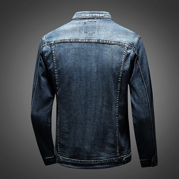 Herren Übergangsjacke 'Archer' in Blau, perfekt für Casual Looks. Eine vielseitige Denim Freizeitjacke.