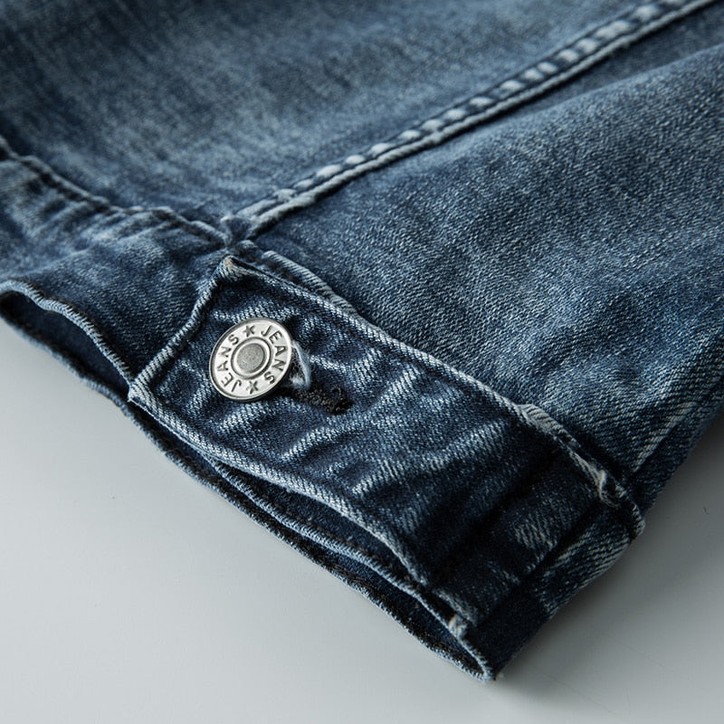 Robuste Herren Denim Übergangsjacke 'Archer' in Blau für Outdoor und Casual Anlässe. Klassischer Stil.