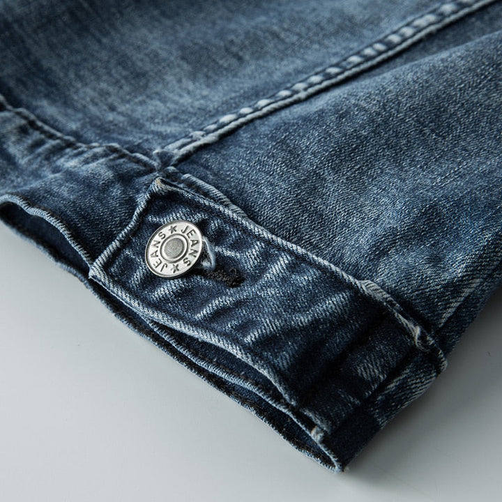 Robuste Herren Denim Übergangsjacke 'Archer' in Blau für Outdoor und Casual Anlässe. Klassischer Stil.