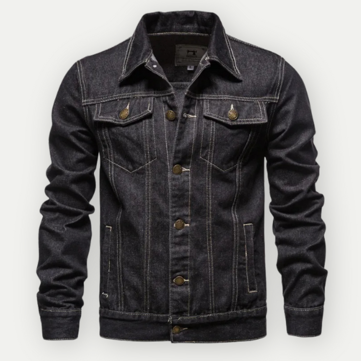 Klassische blaue Herren Jeans-Trucker-Jacke für vielseitige, lässige Looks. Perfekt für den urbanen Stil.