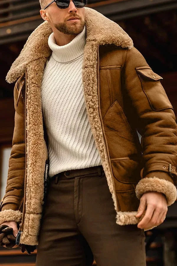 Robuste Herren Winterjacke im Pilotenstil; moderne Freizeitjacke mit Kälteschutz & klassischem Design.