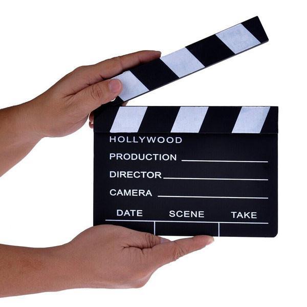 Klassische Holz-Filmklappe für authentische Filmprojekte, ideal für Regisseure, Videografie & Filmfans.
