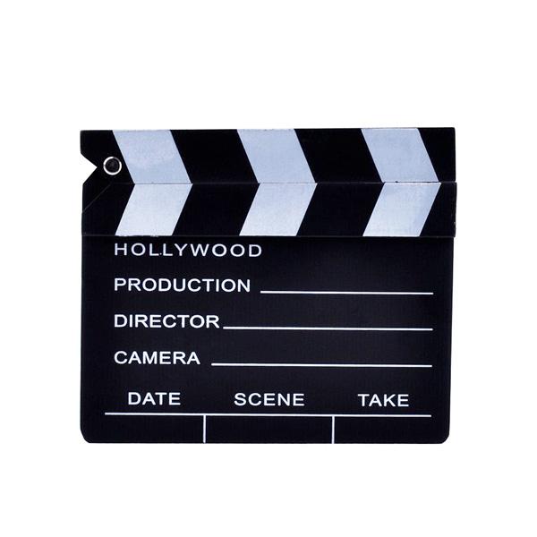 Dekorative Holz-Filmklappe als Requisite, perfekte Geschenkidee für Filmfans & Hollywood-Enthusiasten.
