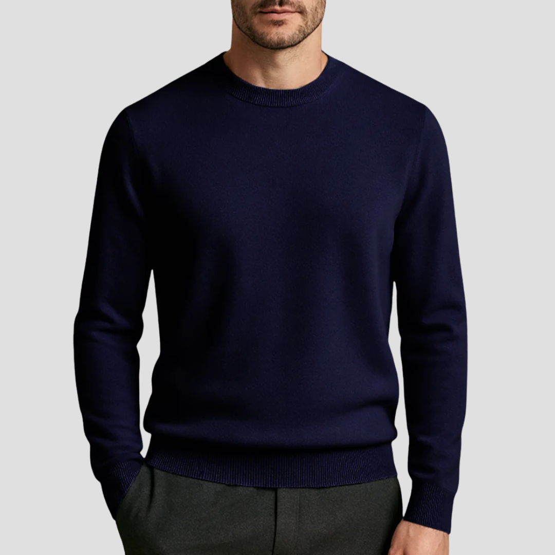Schicker Herren Strickpullover Marcus für Büro, Dinner oder Freizeit. Lange Ärmel, bequemer Sitz.