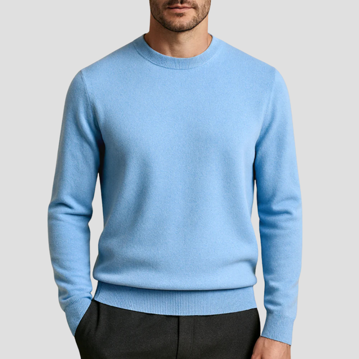 Hochwertiger Herren Strickpullover Marcus mit Rundhals, weicher Feinstrick für Komfort & Stil.