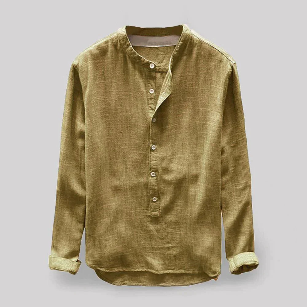 Stilvolles Langarm-Herrenhemd mit klassischem Button-Down, perfekt für die Männerkleidung.