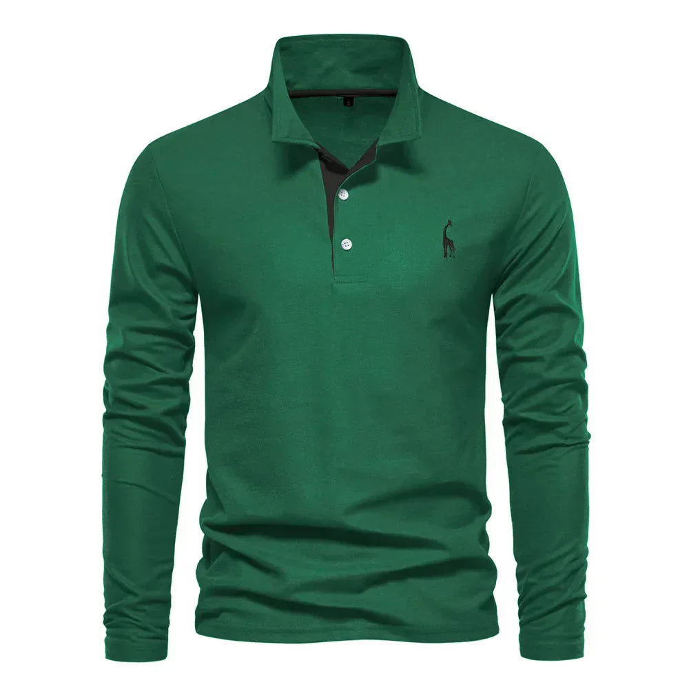 Vielseitiges Herren Poloshirt Langarm für die Übergangszeit. Klassisches Design für elegante Freizeit- und Business-Outfits.