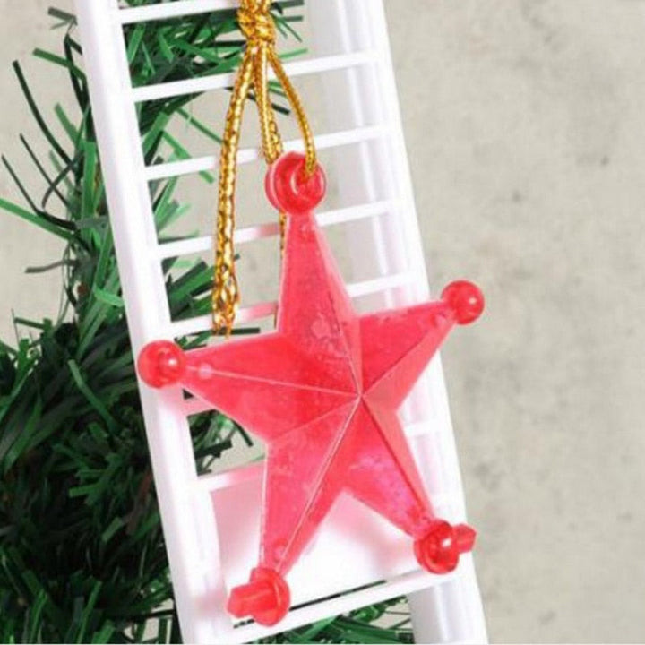 Große kletternde Weihnachtsmann Figur mit Leiter, ein Blickfang für Ihre festliche Winter- und Weihnachtsdeko.