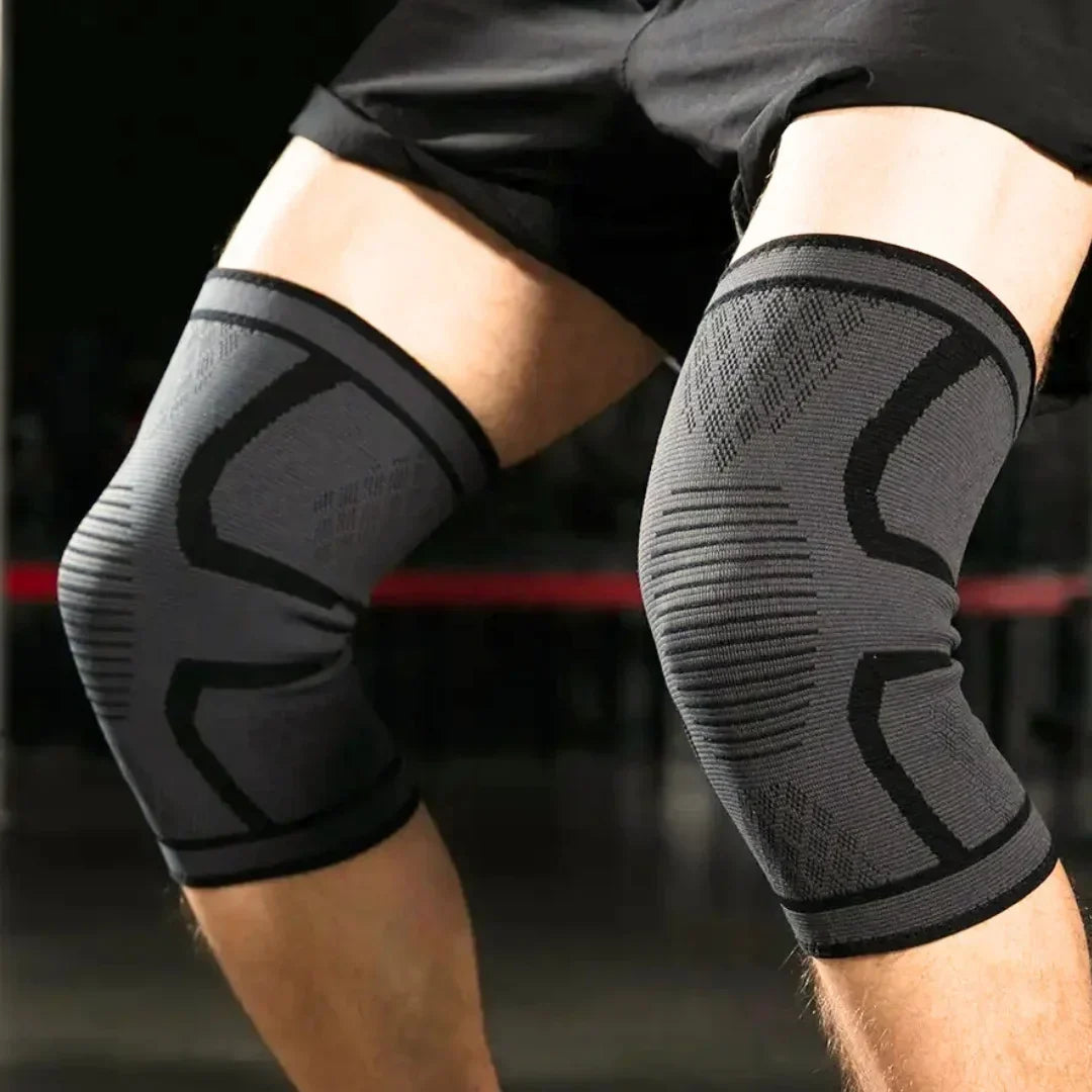 Hochflexible Kompressions-Kniebandage für Sportler. Orthopädischer Knieschutz & Stabilität.