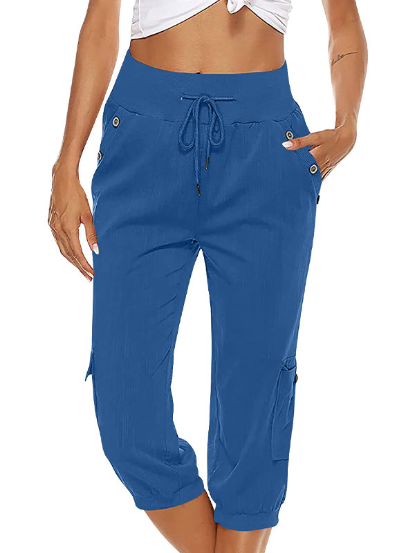 Blaue Damen Freizeithose, atmungsaktiv und bequem. Perfekt als Jogger für Sport oder Freizeit.