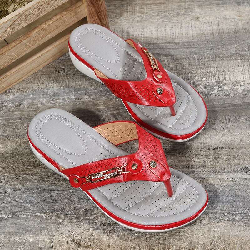 Modische Damen Sommersandalen mit Fußgewölbestütze & Fersenpolsterung für langanhaltenden Komfort.