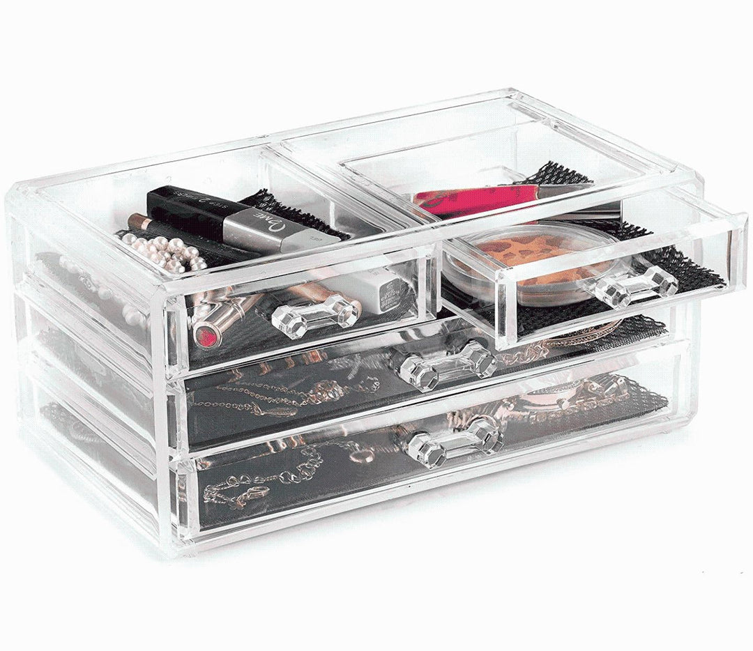 Geschenkidee für Frauen: Großer Kosmetik Organizer mit Schubladen für Make-up, Cremes & Schmuck.