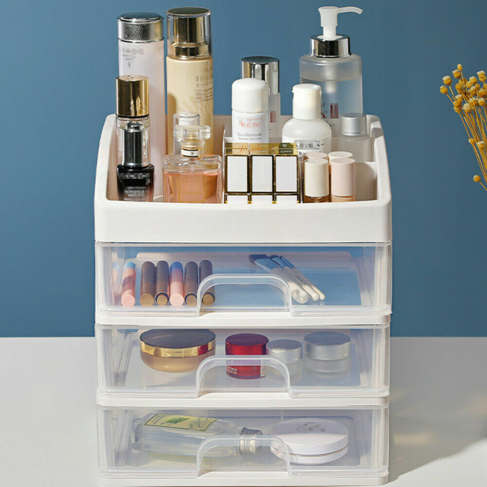 Multifunktionaler Kosmetik Organizer mit Fächern & Schubladen. Ideale Make-up Aufbewahrung am Schminktisch.