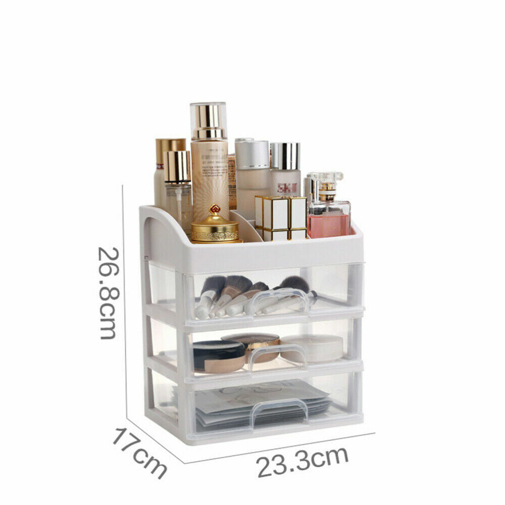 Moderner transparenter Kosmetik Organizer. Optimale Make-up Aufbewahrungslösung für jeden Schminktisch.