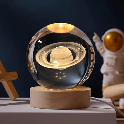 Sternenklare 3D-Lichtkugel, die als Dekoration und beruhigendes Nachtlicht fungiert.