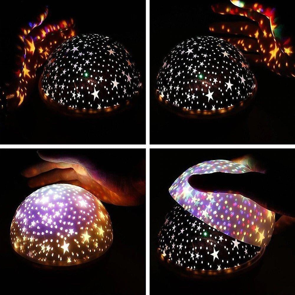 Sterne Projektorlampe für Kinderzimmer, LED Nachtlicht Kosmos, entspannende Schlafzimmer Atmosphäre.