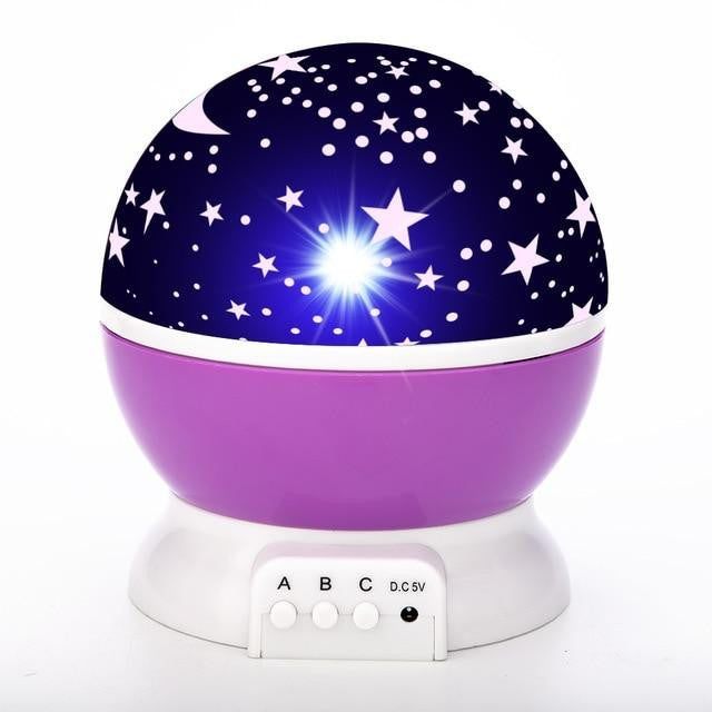 Kinderzimmer Sternenlampe projiziert bunten Sternenhimmel, LED Nachtlicht für süße Träume, Kosmos Deko.
