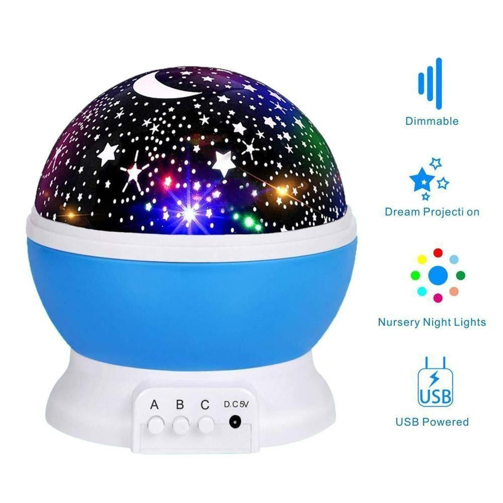 Kinder Sternenlampe & Schlafzimmer Projektor, Kosmos Dekoration für entspannten Schlaf, LED Nachtlicht.
