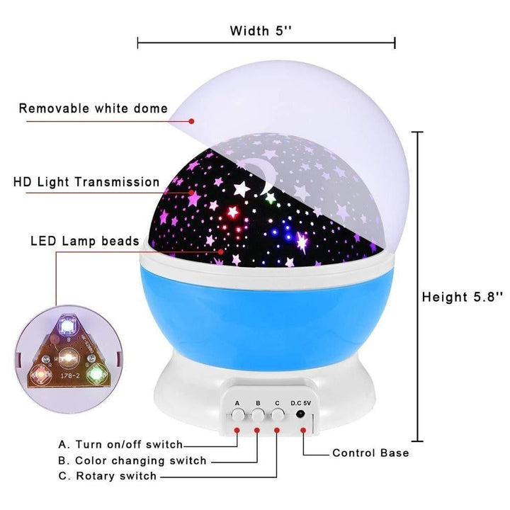 LED Kosmos Sterne Projektorlampe, Nachtlicht für Kinderzimmer & Schlafzimmer, schafft magische Atmosphäre.