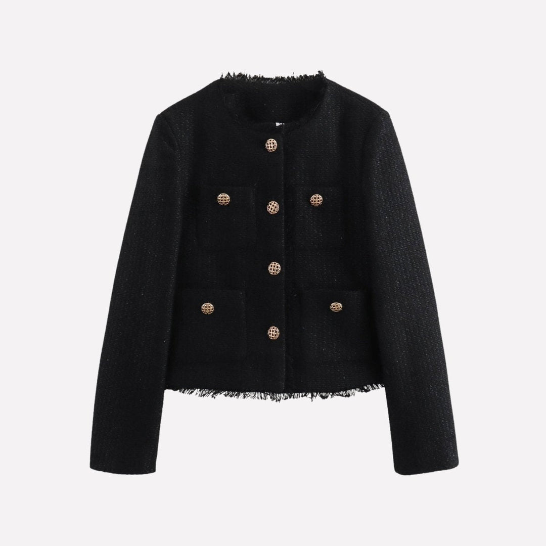 Klassische Damenjacke Jelani in Schwarz. Vielseitige Eleganz für Business & Freizeit. Hochwertige Oberbekleidung.