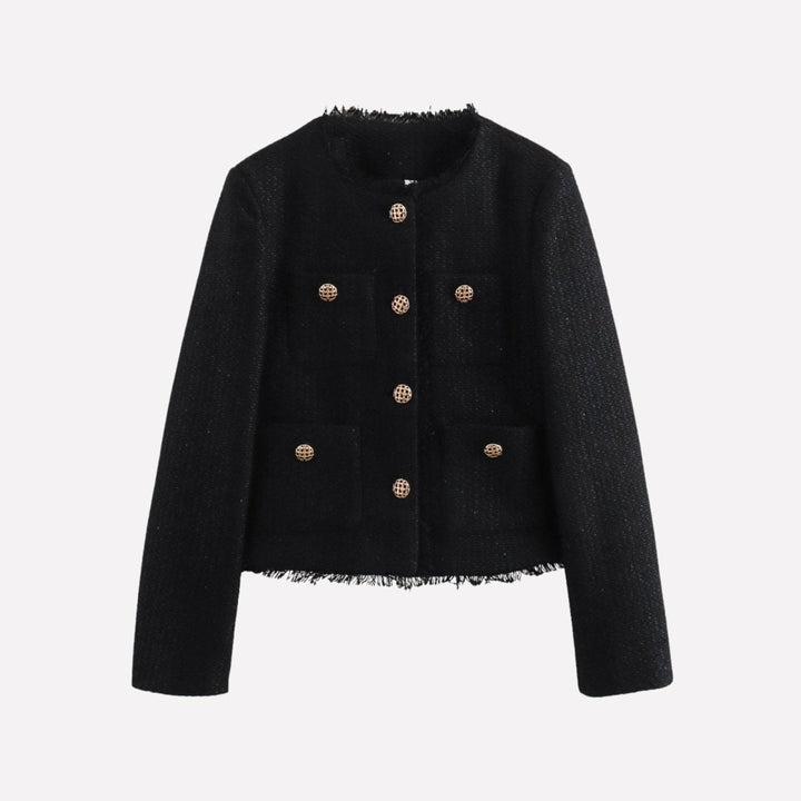 Klassische Damenjacke Jelani in Schwarz. Vielseitige Eleganz für Business & Freizeit. Hochwertige Oberbekleidung.