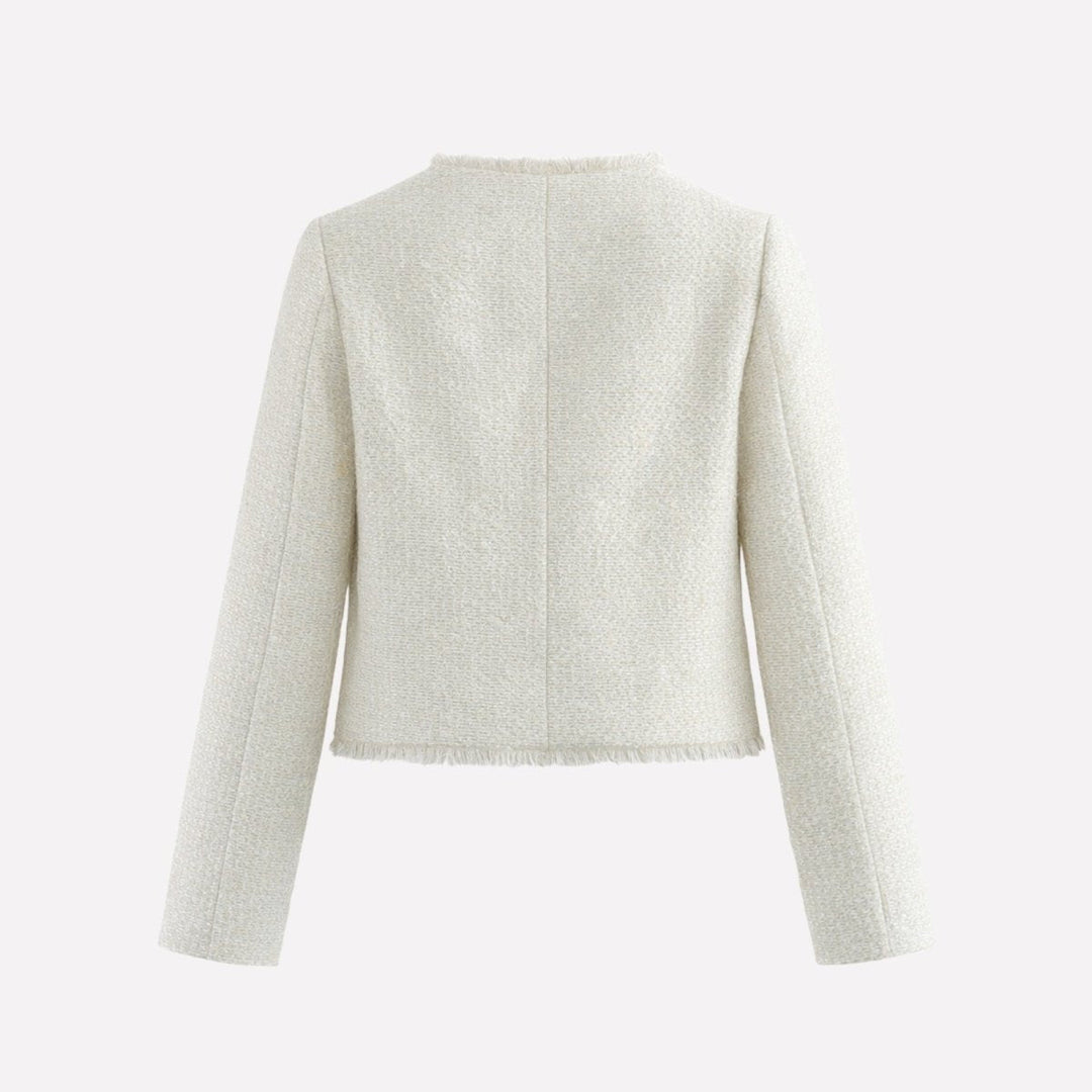 Elegante & vielseitige Damenjacke Jelani in Beige. Für den Business-Alltag oder stilvolle Freizeit-Momente.