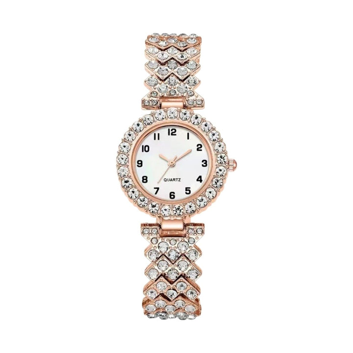 Luxus-Damen-Uhr & Armband Set mit elegantem Design, perfektes Schmuck-Accessoire für Frauen.