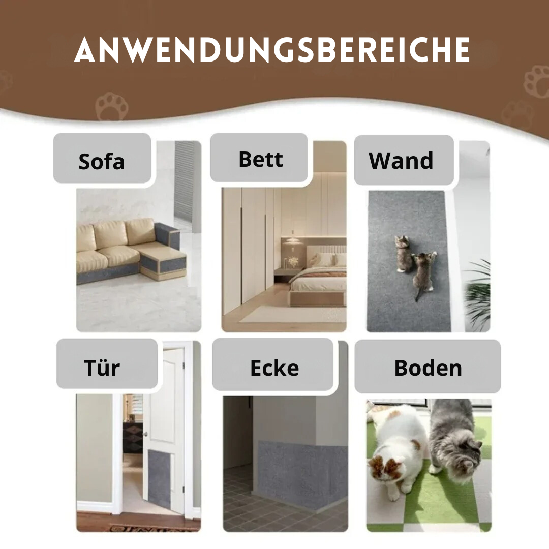 Möbelschutzmatte gegen Katzenkrallen. Effektiver Kratzschutz für Sofas, Sessel & Türen. Universal, selbstklebend, DIY.