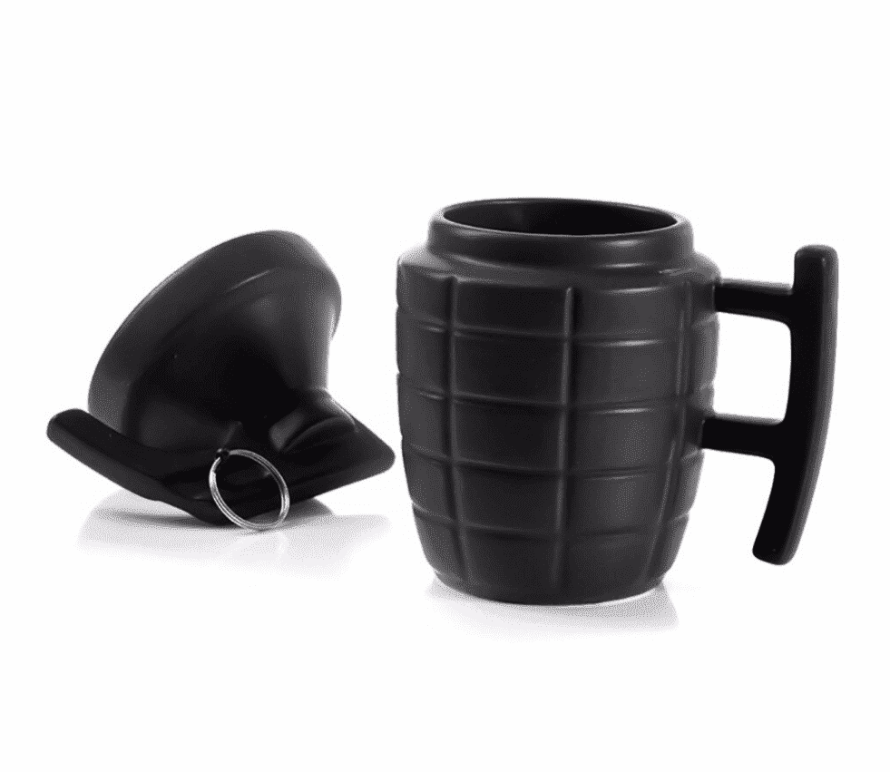 Einzigartige Granaten-Teetasse aus Keramik mit abnehmbarem Deckel. Perfekt als Designertasse & besondere Geschenkidee.