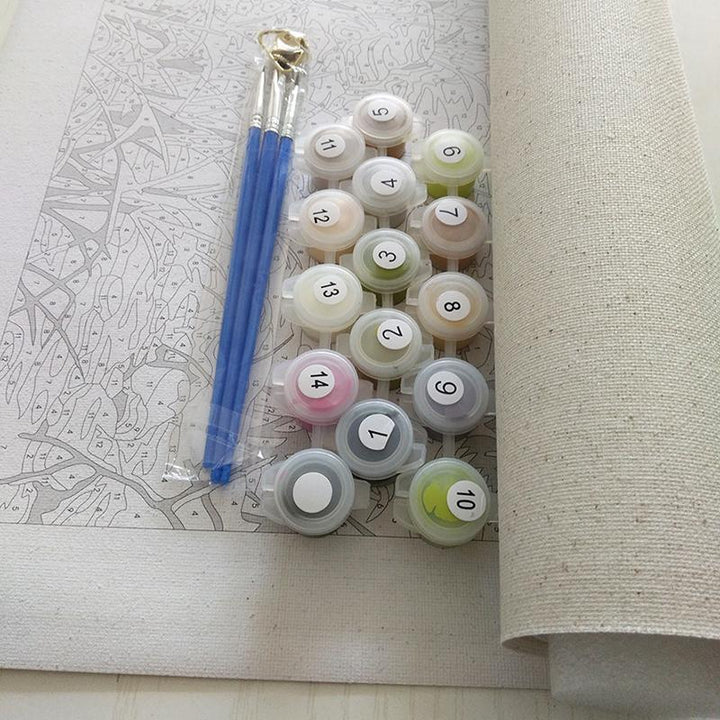 Komplettes Malen-nach-Zahlen Blumenpaket für Erwachsene: Alles dabei für ein wunderschönes, selbstgemachtes Acrylbild.