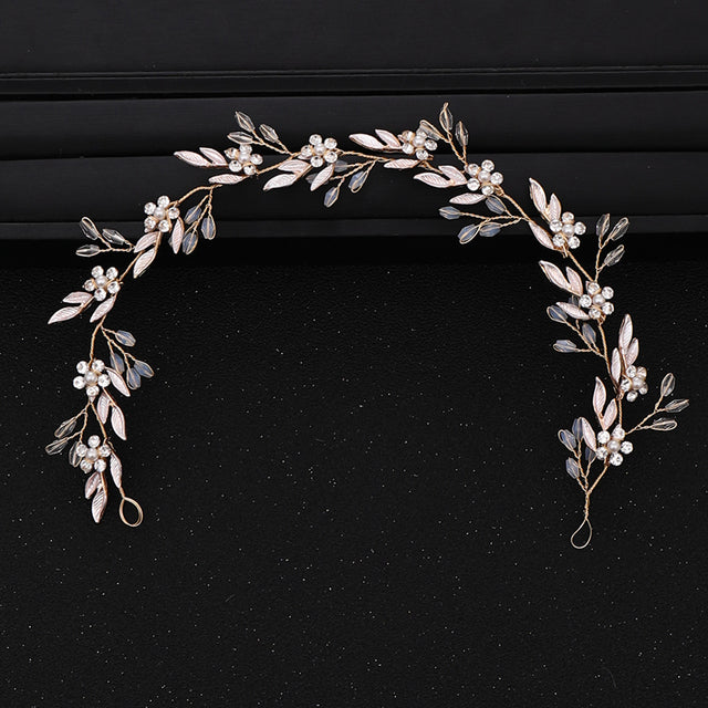 Elegantes Damen Kristall Blumen Stirnband für die Braut oder Hochzeitsgäste, handgemachter Haarschmuck mit Glitzer.