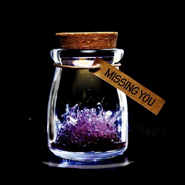 Kristallzucht-Set für persönliche Botschaften. Wachse deinen eigenen Wunschkristall. Zauberhaftes DIY-Geschenk.