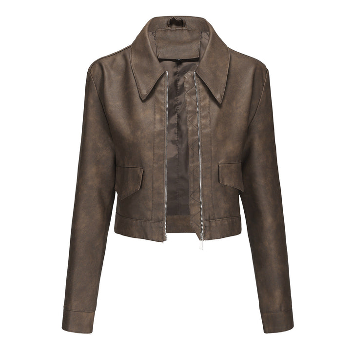 Trendige Damenjacke, kurz & modern, mit stilvollem Wellenkragen, perfekt als Übergangsjacke.