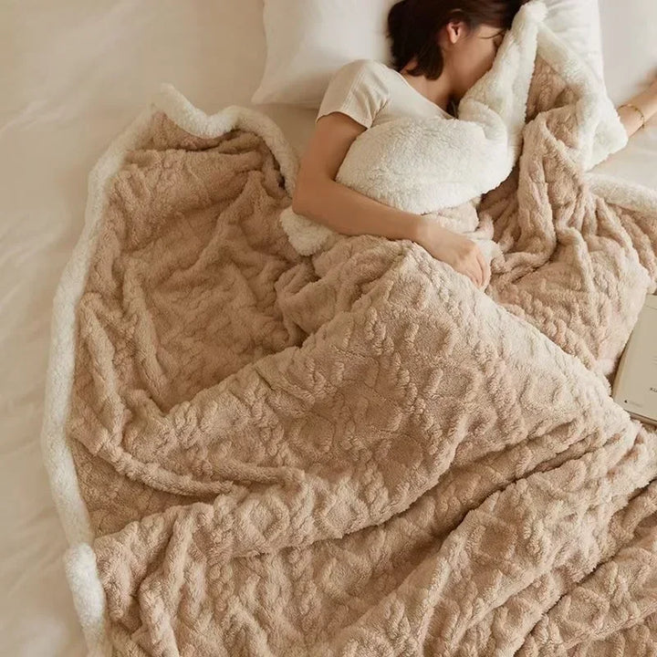 Luxuriöse Schlafdecke, extra weich und warm, perfekt für kalte Winternächte. Heimtextilien für Ihr Zuhause.
