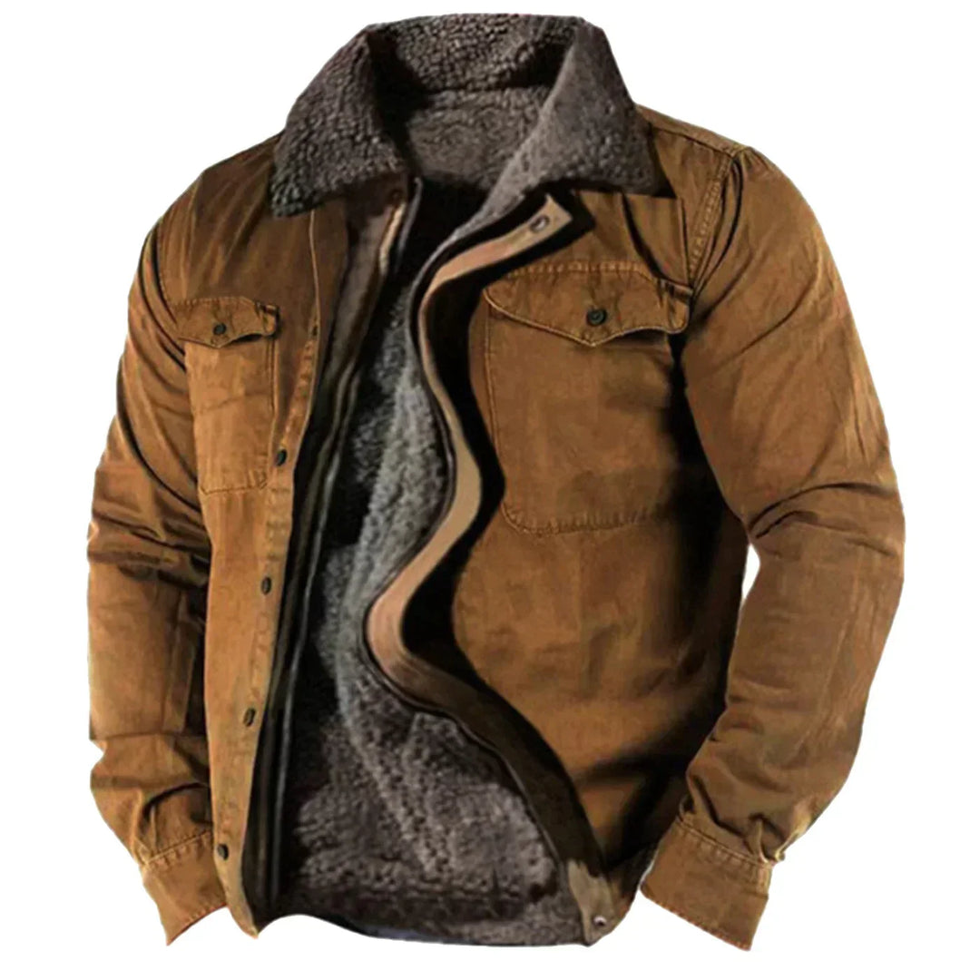 Kuschelige braune Herren Winterjacke, warm und stilvoll, perfekt für kaltes Wetter und Freizeit. Moderne Herrenmode.