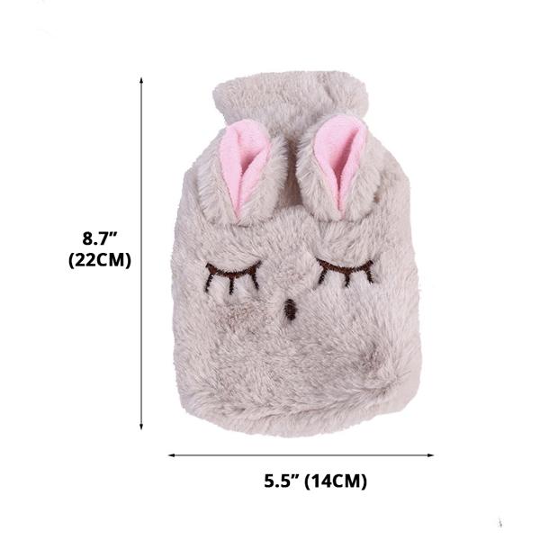 Kuschelige Plüsch-Hase Wärmflasche mit weichem Flauschbezug; ideal für Kinder & kalte Wintertage.