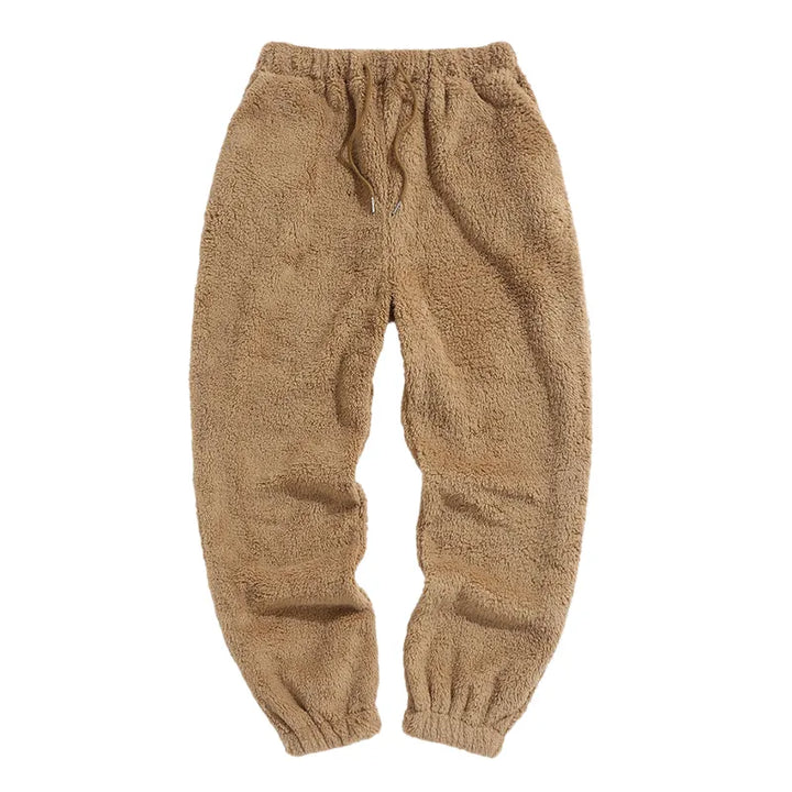 Unisex Haushose Cara, eine gemütliche Freizeithose in Braun. Bequeme Loungewear zum Entspannen.