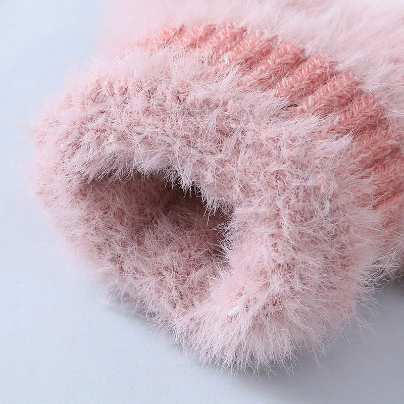 Weiche Strick-Fäustlinge, Damen Winter Accessoire. Perfekt für kuscheligen Tragekomfort.