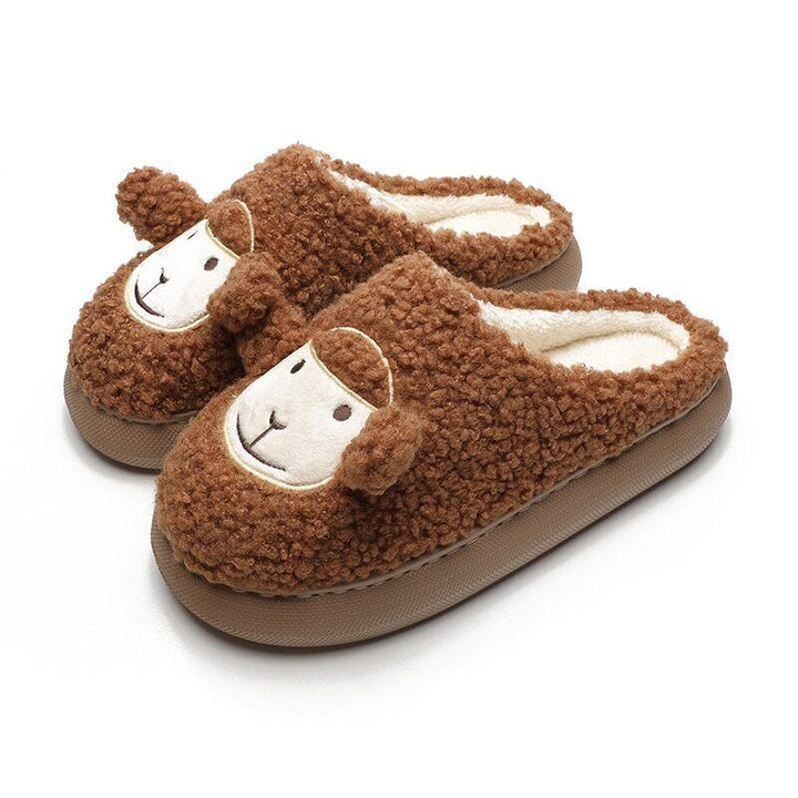 Stylische Unisex Winterpantoffeln, weich & warm, mit modischer Plateausohle.